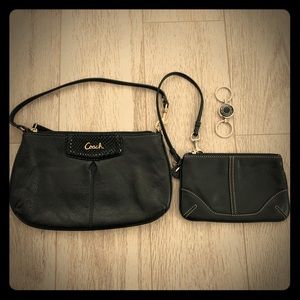Coach purse wristlet and keychain bundle